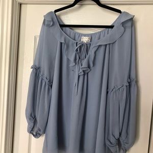Dusty Blue “Pirate “ style blouse
